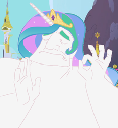 Size: 555x600 | Tagged: safe, princess celestia, g4, exploitable meme, meme, pacha, the emperor's new groove, when x just right