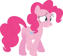 Size: 3593x3160 | Tagged: safe, artist:porygon2z, pinkie pie, earth pony, pony, butt, female, mare, plot, simple background, solo, transparent background, vector