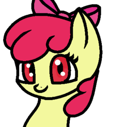 Size: 326x358 | Tagged: safe, artist:mirisihlon3, apple bloom, g4, cute, female, simple background, solo, white background