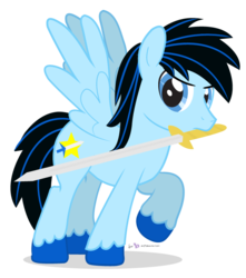 Size: 690x780 | Tagged: safe, artist:dm29, oc, oc only, oc:blade buster, g4, simple background, solo, sword, transparent background, weapon