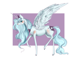 Size: 1280x1024 | Tagged: safe, artist:saoiirse, princess luna, g4, female, raised hoof, s1 luna, solo, spread wings