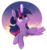 Size: 600x641 | Tagged: safe, artist:bugiling, part of a set, twilight sparkle, alicorn, pony, g4, cloud, female, forelegs crossed, glowing horn, horn, looking up, mare, solo, stars, twilight (astronomy), twilight sparkle (alicorn)