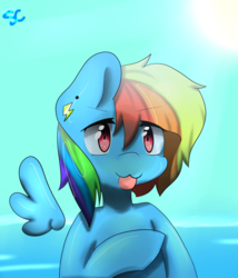 Size: 2217x2591 | Tagged: safe, artist:php69, rainbow dash, pony, g4, earring, female, floating wings, high res, piercing, solo