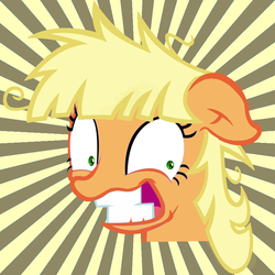 Size: 894x894 | Tagged: safe, artist:headless rainbow, edit, screencap, applejack, fanfic:lesson applejack, g4, lesson zero, applecrack, applesnap, author:headless rainbow, dat description, explicit source, face, fanfic, fanfic art, fanfic cover, female, grimdark source, imminent murder, insanity, lesson applejack, snapplejack, solo