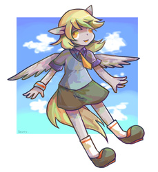 Size: 889x972 | Tagged: safe, artist:ヨナグニ課長, derpy hooves, anthro, equestria girls, g4, female, pixiv, solo, wings