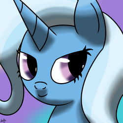 Size: 1000x1000 | Tagged: safe, artist:spritepony, trixie, pony, unicorn, g4, female, looking at you, mare, portrait, solo