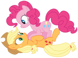 Size: 2647x1975 | Tagged: safe, artist:sketchmcreations, applejack, pinkie pie, g4, the mane attraction, pounce, simple background, transparent background, vector