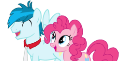 Size: 1296x656 | Tagged: safe, pinkie pie, thunderbass, equestria girls, g4, equestria girls ponified, happy, pinkiebass, ponified, shipping