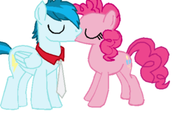 Size: 483x322 | Tagged: safe, pinkie pie, thunderbass, equestria girls, g4, base used, equestria girls ponified, female, kissing, love, male, pinkiebass, ponified, shipping, straight