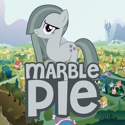 Size: 5000x5000 | Tagged: safe, artist:1nsp1r, marble pie, earth pony, pony, g4, absurd resolution, canterlot, female, giant pony, giantess, macro, mare, ponyville, solo