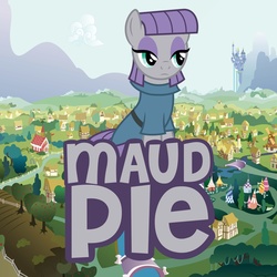 Size: 5000x5000 | Tagged: safe, artist:1nsp1r, maud pie, earth pony, pony, g4, absurd resolution, female, giant pony, giantess, macro, mare, ponyville, solo
