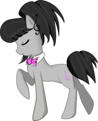 Size: 2176x2687 | Tagged: safe, artist:franticlava, octavia melody, earth pony, pony, g4, alternate hairstyle, bowtie, eyes closed, female, headress, mare, raised hoof, simple background, solo, transparent background