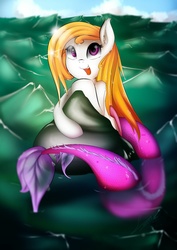 Size: 1240x1753 | Tagged: safe, artist:franticlava, oc, oc only, oc:marie, mermaid, ocean, solo