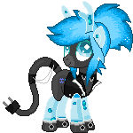 Size: 150x150 | Tagged: safe, artist:nighthowl019, oc, oc:ryder, pony, animated, augmented tail, lava speaker, musical fountain pony, pixel art, ponified, solo