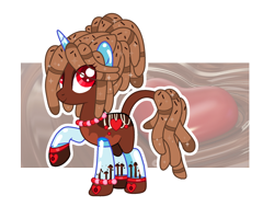 Size: 2080x1656 | Tagged: safe, artist:mlpdarksparx, oc, oc only, food pony, original species, adoptable, chocolate fountain, chocolate fountain pony, closed species, food, musical fountain pony, ponified, solo