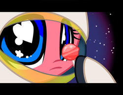 Size: 1400x1080 | Tagged: safe, artist:creshosk, oc, oc only, oc:cherry bloom, alicorn, pony, alicorn oc, astronaut, solo, space, spacesuit, wingding eyes
