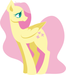 Size: 1208x1352 | Tagged: safe, artist:orcakisses, fluttershy, g4, female, flat colors, folded wings, looking back, simple background, solo, standing, transparent background