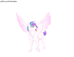 Size: 800x615 | Tagged: safe, artist:sketch-shepherd, princess flurry heart, alicorn, pony, g4, season 6, female, hoers, older, open mouth, realistic, simple background, solo, spread wings, transparent background