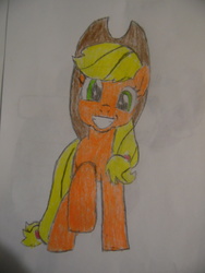 Size: 768x1024 | Tagged: safe, artist:brandonale, applejack, g4, female, solo, traditional art