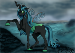 Size: 1527x1080 | Tagged: safe, artist:chrisgotjar, queen chrysalis, changeling, changeling queen, g4, female, solo