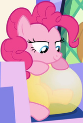 Size: 366x541 | Tagged: safe, screencap, pinkie pie, earth pony, pony, equestria girls, g4, my little pony equestria girls: rainbow rocks, balloon, balloon fetish, cropped, female, lidded eyes, out of context, party balloon, sitting, smiling, snuggling, solo, that pony sure does love balloons, throne, twilight's castle