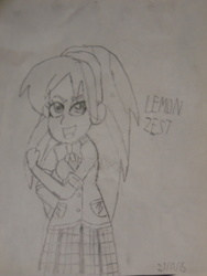 Size: 768x1024 | Tagged: safe, artist:brandonale, lemon zest, equestria girls, g4, my little pony equestria girls: friendship games, female, solo, traditional art