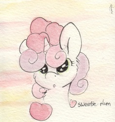 Size: 680x716 | Tagged: safe, artist:slightlyshade, sweetie belle, g4, female, solo, traditional art