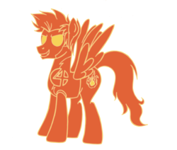 Size: 2603x2205 | Tagged: safe, artist:edcom02, pony, spiders and magic: rise of spider-mane, high res, human torch, johnny storm, ponified, simple background, solo, spiders and magic: capcom invasion, transparent background