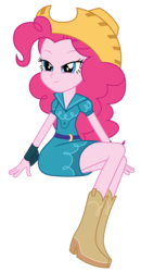 Size: 3360x6480 | Tagged: safe, artist:ponyhd, pinkie pie, equestria girls, g4, my little pony equestria girls: friendship games, .svg available, boots, cowboy boots, cowgirl outfit, cute, diapinkes, farmer pinkie, female, legs, shoes, simple background, solo, transparent background, vector