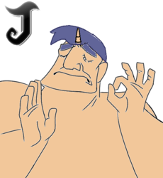 Size: 557x605 | Tagged: safe, artist:titaniumbrony, oc, oc:jananimations, exploitable meme, jananimations, meme, pacha, the emperor's new groove, titanium joe, when x just right