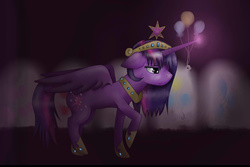 Size: 1500x1000 | Tagged: safe, artist:synthierose, applejack, fluttershy, pinkie pie, rainbow dash, rarity, twilight sparkle, alicorn, pony, g4, bad end, big crown thingy, cutie mark, depressed, female, glowing horn, grave, gravestone, graveyard, hoof shoes, horn, immortality blues, jewelry, mane six, mare, peytral, regalia, sad, solo, twilight sparkle (alicorn), twilight will outlive her friends