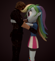 Size: 405x450 | Tagged: safe, artist:napad96, rainbow dash, equestria girls, g4, 3d, albert wesker, blender, crossover, crossover shipping, resident evil, shipping