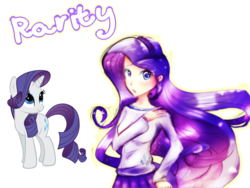 Size: 2200x1653 | Tagged: safe, artist:mikukawaine, rarity, human, g4, clothes, female, human ponidox, humanized, simple background, skirt, solo, transparent background