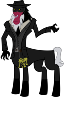 Size: 1407x2553 | Tagged: safe, artist:jewelsfriend, lord tirek, centaur, taur, g4, clothes, cosplay, costume, crossover, metal gear, metal gear solid, metal gear solid 5, simple background, skull face, solo, transparent background