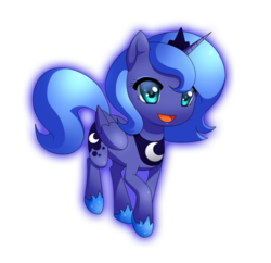 Size: 1024x992 | Tagged: safe, artist:deizunei, princess luna, alicorn, pony, g4, female, filly, no nose, solo, woona