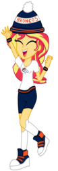 Size: 2000x5800 | Tagged: safe, artist:lifes-remedy, sunset shimmer, equestria girls, g4, broncos, cheering, denver broncos, female, simple background, solo, sports fan, super bowl 50, transparent background, vector