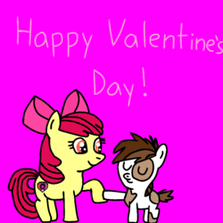Size: 768x768 | Tagged: safe, artist:pinkiethepowerpuff, apple bloom, pipsqueak, earth pony, pony, g4, colt, cutie mark, female, filly, male, ship:pipbloom, shipping, simple background, straight, the cmc's cutie marks, valentine's day