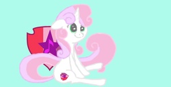 Size: 1366x698 | Tagged: safe, artist:blaappy, sweetie belle, g4, cutie mark, female, simple background, solo, the cmc's cutie marks