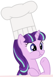 Size: 3333x4833 | Tagged: safe, artist:sketchmcreations, starlight glimmer, pony, unicorn, g4, the cutie re-mark, absurd resolution, chef's hat, cute, eating, female, glimmerbetes, hat, mare, nom, raised hoof, s5 starlight, simple background, solo, toque, transparent background, vector
