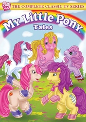 Size: 428x606 | Tagged: safe, bon bon (g1), clover (g1), patch (g1), starlight (g1), sweetheart, earth pony, pony, g1, my little pony tales, bipedal, cover, dvd cover, female, missing pony