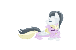 Size: 992x650 | Tagged: safe, artist:cryptid-daydreamers, dinky hooves, rumble, g4, colt, duo, female, filly, foal, male, prone, rumbledink, shipping, straight