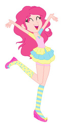 Size: 264x548 | Tagged: safe, artist:rarity-pie, pinkie pie, equestria girls, g4, clothes, dress, female, humanized, shorts, simple background, solo, white background