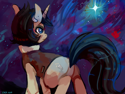 Size: 1280x960 | Tagged: safe, artist:cherivinca, oc, oc only, night, solo, stars