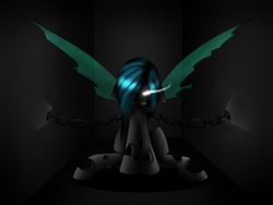 Size: 4000x3000 | Tagged: safe, artist:verimors, oc, oc only, changeling, chains, solo