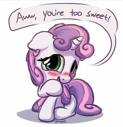 Size: 1100x1127 | Tagged: safe, artist:bobdude0, sweetie belle, pony, unicorn, g4, blushing, cute, daaaaaaaaaaaw, diasweetes, female, filly, hnnng, looking at you, open mouth, solo, weapons-grade cute