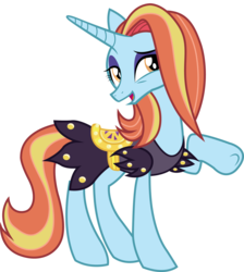 Size: 5995x6698 | Tagged: safe, artist:koolfrood, sassy saddles, pony, unicorn, canterlot boutique, g4, absurd resolution, female, mare, raised eyebrow, raised hoof, simple background, smiling, solo, transparent background, vector