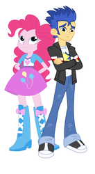 Size: 784x1432 | Tagged: safe, flash sentry, pinkie pie, equestria girls, g4, humans standing next to each other, pinkiesentry, simple background, white background