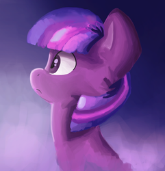 Size: 900x932 | Tagged: dead source, safe, artist:saxopi, twilight sparkle, g4, female, missing horn, portrait, solo