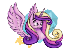 Size: 1024x724 | Tagged: safe, artist:eternalsubscriber, princess cadance, g4, female, solo, spread wings