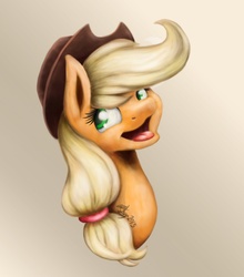 Size: 1024x1161 | Tagged: safe, artist:eternalsubscriber, applejack, g4, female, portrait, solo, tongue out